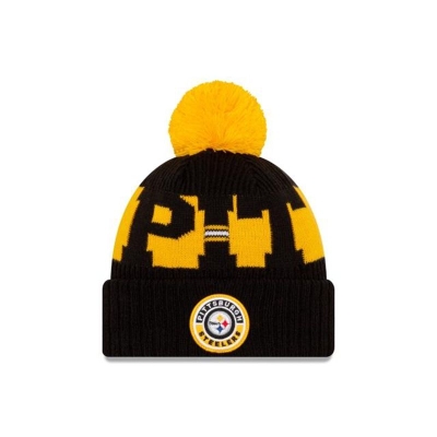 Black Pittsburgh Steelers Hat - New Era NFL Cold Weather Sport Knit Beanie USA5043862